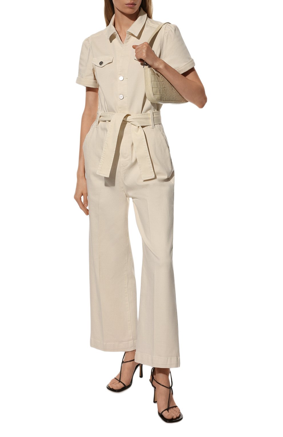 Женский джинсовый комбинезон anessa jumpsuit PAIGE кремвого цвета, арт. 6783G29-4509 | Фото 2 (Кросс-КТ: Деним; Длина (брюки, джинсы): Стандартные; Рукава: Короткие; Случай: Повседневный; Материал сплава: Проставлено; Нос: Не проставлено; Материал внешний: Хлопок, Вискоза; Драгоценные камни: Проставлено; Женское Кросс-КТ: Комбинезон-одежда; Стили: Кэжуэл)