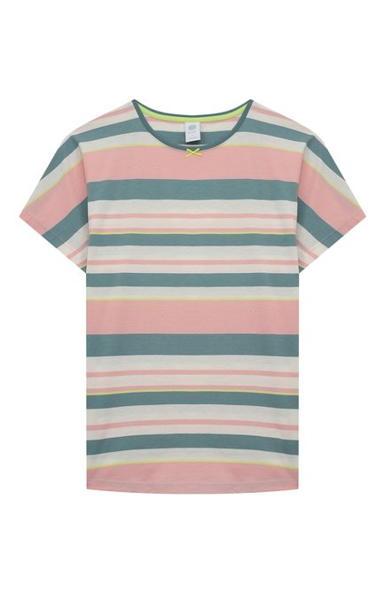 Детская хлопковая пижама SANETTA разноцветного цвета, арт. 245228 | Фото 2 (Материал внешний: Хлопок; Рукава: Короткие)