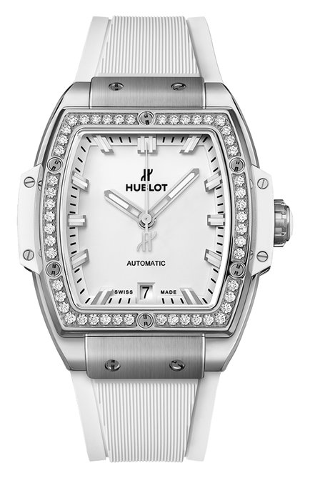 Женские часы big bang titanium white diamonds HUBLOT бесцветного цвета, арт. 665.NE.2010.RW.1204 | Фото 1 (Материал корпуса: Титан; Цвет циферблата: Белый; Механизм: Автомат)