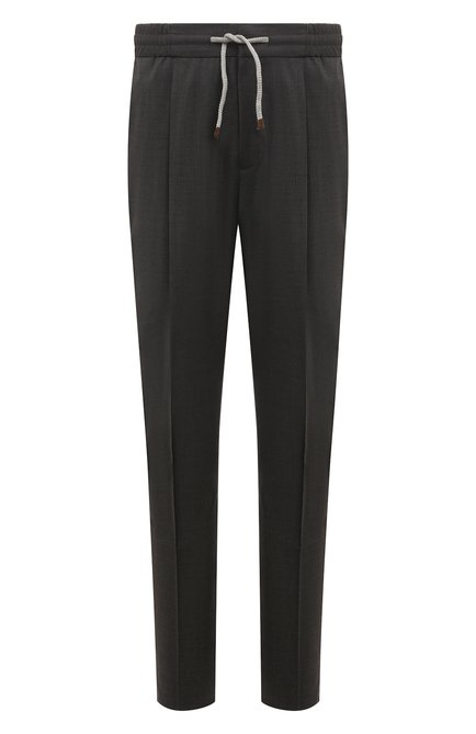 Мужские шерстяные брюки BRUNELLO CUCINELLI темно-серого цвета, арт. MH244B2032 | Фото 1