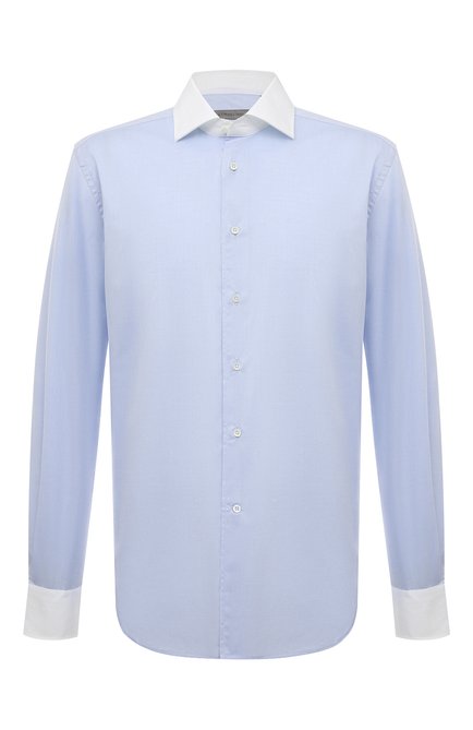 Мужская хлопковая сорочка CORNELIANI голубого цвета по цене 37100 руб., арт. 92P110-3811271 | Фото 1
