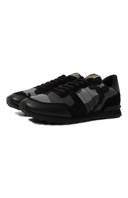 Мужские комбинированные кроссовки rockrunner VALENTINO серого цвета по цене 99500 руб., арт. 3Y2S0723/QRK | Фото 1