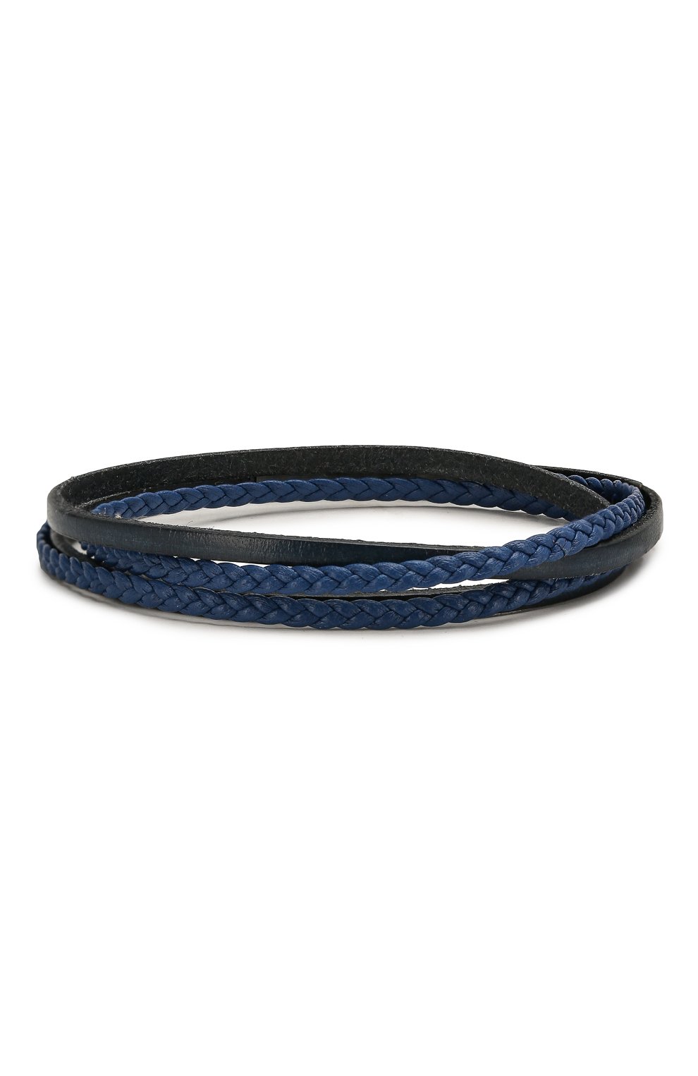 Мужской кожаный браслет TATEOSSIAN синего цвета, арт. BR0621 | Фото 2 (Материал: Кожа)