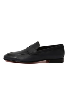 Мужские кожаные пенни-лоферы SANTONI темно-синего цвета, арт. MCNG18104LA3SSDSU59 | Фото 4 (Материал внутренний: Натуральная кожа; Стили: Классический)