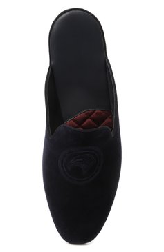 Мужского текстильные домашние туфли STEFANO RICCI темно-синего цвета, арт. UL01_P744/VLTSVT | Фото 6 (Материал внешний: Текстиль; Материал внутренний: Натуральная кожа; Мужское Кросс-КТ: тапочки-обувь)