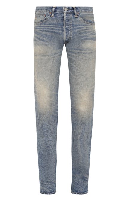 Мужские джинсы прямого кроя RRL голубого цвета по цене 54950 руб., арт. 782658886 | Фото 1