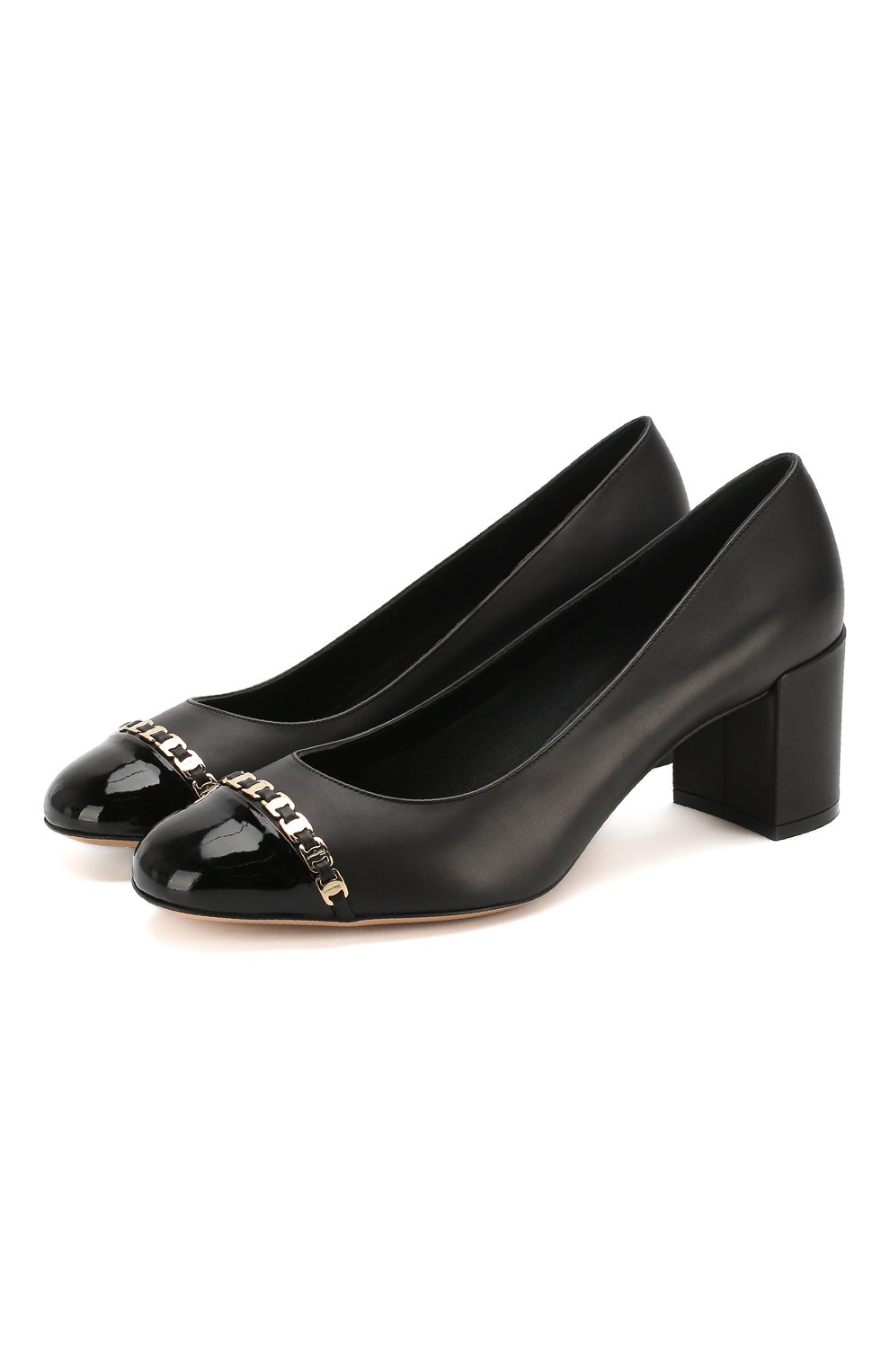 Женские черные кожаные туфли SALVATORE FERRAGAMO купить в интернет ...