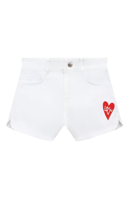 Детские джинсовые шорты SONIA RYKIEL ENFANT белого цвета по цене 14200 руб., арт. 22S1S003 | Фото 1