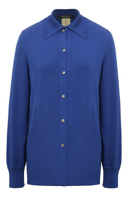 Женская рубашка из шелка и вискозы FREEAGE синего цвета по цене 14000 руб., арт. W23.JK024.6079.404 | Фото 1