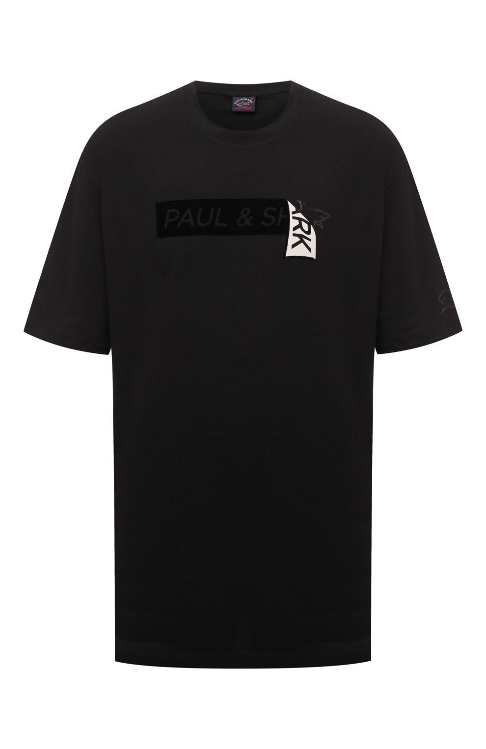 Хлопковая футболка Paul&Shark 13311635/3XL-6XL, цвет чёрный, размер 56