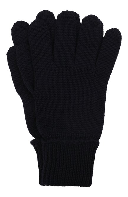 Детские шерстяные перчатки IL TRENINO темно-синего цвета, арт. 21 4055 | Фото 1 (Материал: Шерсть, Текстиль)