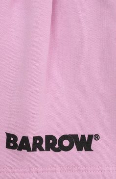 Детские хлопковые шорты BARROW розового цвета, арт. 033042 | Фото 3 (Случай: Повседневный; Материал сплава: Проставлено; Нос: Не проставлено; Материал внешний: Хлопок)