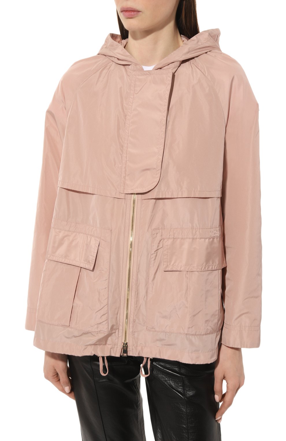 Женская куртка LORENA ANTONIAZZI светло-розового цвета, арт. E23230W16A/3266 | Фото 3 (Кросс-КТ: Куртка; Рукава: Длинные; Материал внешний: Синтетический материал; Материал сплава: Проставлено; Драгоценные камни: Проставлено; Длина (верхняя одежда): Короткие; Стили: Кэжуэл)