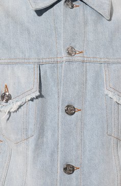 Мужская джинс овая куртка BLUEMARBLE голубого цвета, арт. JA42/DE08A23 | Фото 5 (Кросс-КТ: Куртка, Деним; Рукава: Длинные; Стили: Гранж; Материал сплава: Проставлено; Материал внешний: Хлопок, Деним; Драгоценные камни: Проставлено; Длина (верхняя одежда): Короткие)