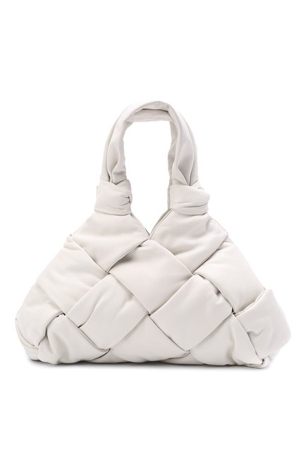 Женская сумка padded lock small BOTTEGA VENETA белого цвета, арт. 680163/V1F20 | Фото 1 (Материал: Натуральная кожа; Размер: small; Сумки-технические: Сумки top-handle)