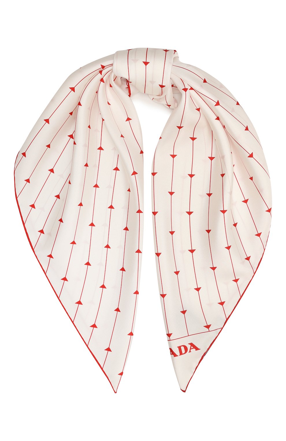 Женский шелковый плат�ок PRADA разноцветного цвета, арт. 1FF001-2DTR-F0970 | Фото 1 (Принт: С принтом; Материал: Текстиль, Шелк)