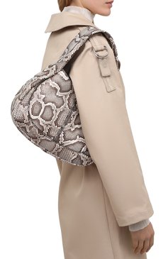 Женская сумка из кожи питона TOD’S бежевого цвета, арт. XBWA0US0200PQW/PBIV | Фото 2 (Материал: Экзотическая кожа; Сумки-технические: Сумки top-handle; Размер: medium)