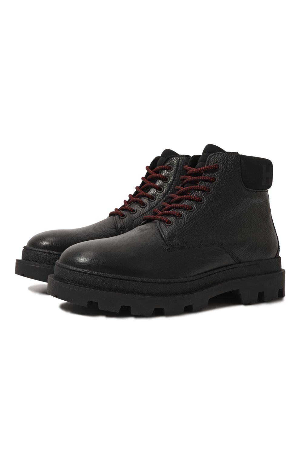 Кожаные ботинки HUGO 50486324, цвет чёрный, размер 45