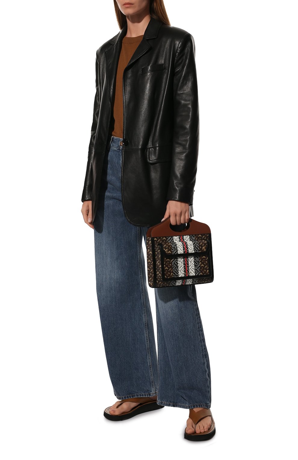Женская сумка pocket mini BURBERRY коричневого цвета, арт. 8019365 | Фото 7 (Сумки-технические: Сумки через плечо, Сумки top-handle; Размер: mini; Ремень/цепочка: На ремешке; Материал: Экокожа)