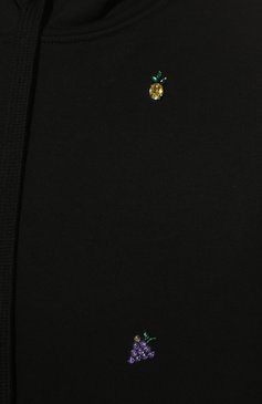 Женский хлопковое худи VALENTINO черного цвета, арт. XB3MF16G720 | Фото 5 (Рукава: Длинные; Длина (для топов): Стандартные; Материал внешний: Хлопок; Женское Кросс-КТ: Худи-одежда)
