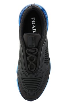 Мужские комбинированные кроссовки PRADA черного цвета, арт. 2EG298-2OF3-F0JQR | Фото 5 (Материал внешний: Текстиль; Стили: Классический; Материал утеплителя: Без утеплителя; Подошва: Массивная)