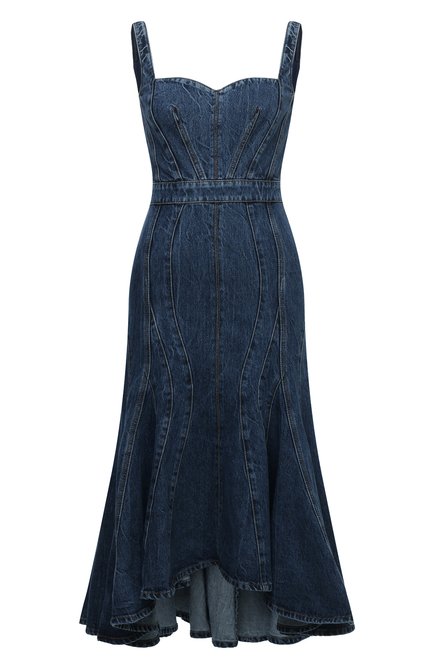Женское джинсовое платье ALEXANDER MCQUEEN синего цвета по цене 219000 руб., арт. 682942/QMABP | Фото 1