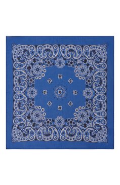 Мужской шелковый платок SARTORIO темно-синего цвета, арт. SP0CH/SX689916 | Фото 3 (Материал: Текстиль, Шелк; Материал сплава: Проставлено; Нос: Не проставлено)