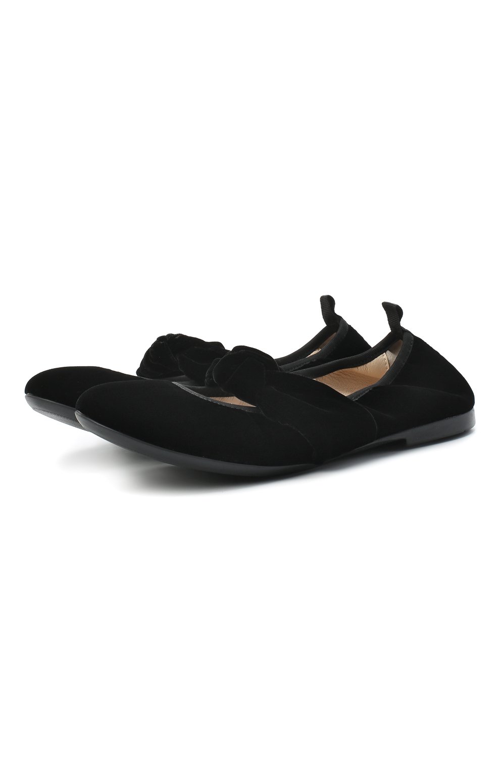 Детские балетки EMPORIO ARMANI черного цвета, арт. XXD009/X0T35/35-40 | Фото 1 (Материал внешний: Текстиль; Материал внутренний: Натуральная кожа; Региональные ограничения белый список (Axapta Mercury): RU; Девочки-школьная форма: Классическая обувь)