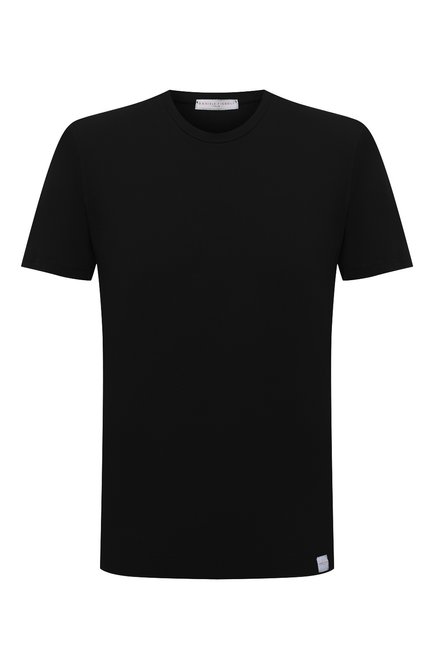 Мужская хлопковая футболка DANIELE FIESOLI черного цвета, арт. DF 0627 | Фото 1 (Материал внешний: Хлопок; Длина (для топов): Стандартные; Рукава: Короткие; Принт: Без принта; Стили: Кэжуэл)