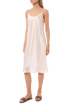 Женская шелковая сорочка LA PERLA белого цвета, арт. 0046930 | Фото 3 (Материал внешний: Шелк)