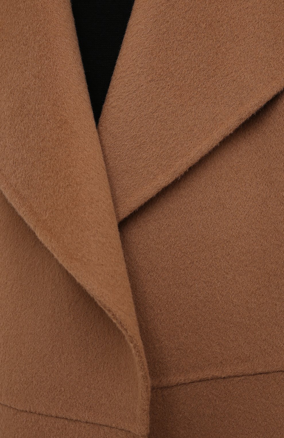 Женское пальто из шерсти и кашемира TOTÊME коричневого цвета, арт. 211-110-717 | Фото 5 (Материал внешний: Шерсть; Рукава: Длинные; Длина (верхняя одежда): Длинные; 1-2-бортные: Однобортные; Стили: Кэжуэл)