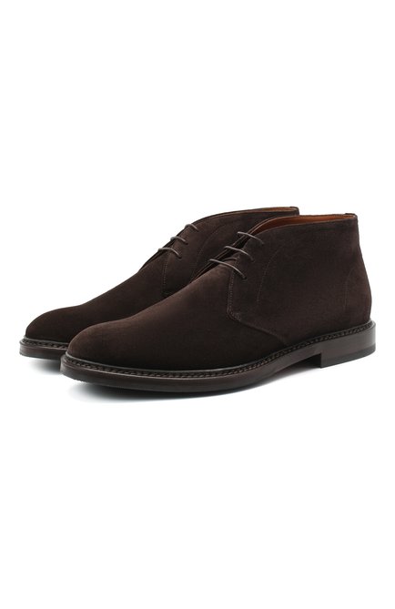 Мужские замшевые ботинки BRUNELLO CUCINELLI темно-коричневого цвета по цене 124500 руб., арт. MZUJCAU892 | Фото 1