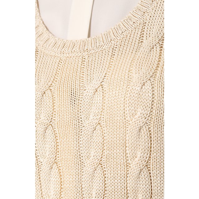 фото Шелковый топ фактурной вязки без рукавов ralph lauren