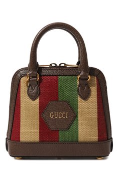 Женская сумка gucci 100 mini GUCCI разноцветного цвета, арт. 676532 ULB6T | Фото 1 (Сумки-технические: Сумки top-handle; Размер: mini; Ремень/цепочка: На ремешке; Материал: Текстиль)