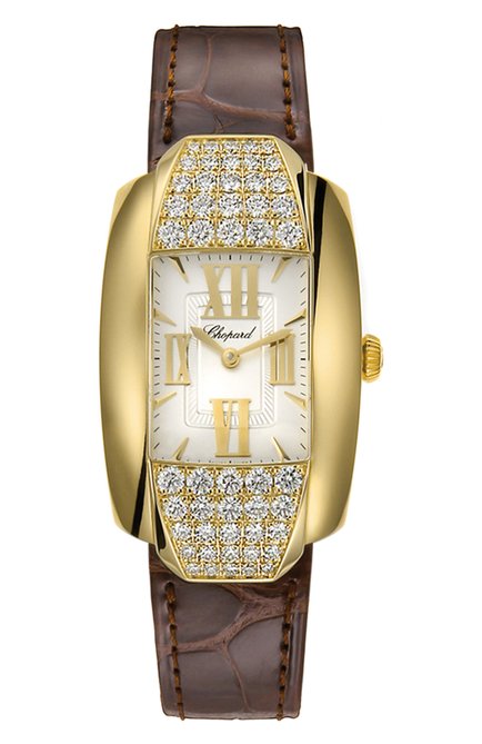 Женские часы la strada CHOPARD бесцветного цвета, арт. 419399-0001 | Фото 1 (Мат ериал корпуса: Жёлтое золото; Механизм: Кварц; Цвет циферблата: Серебристый)