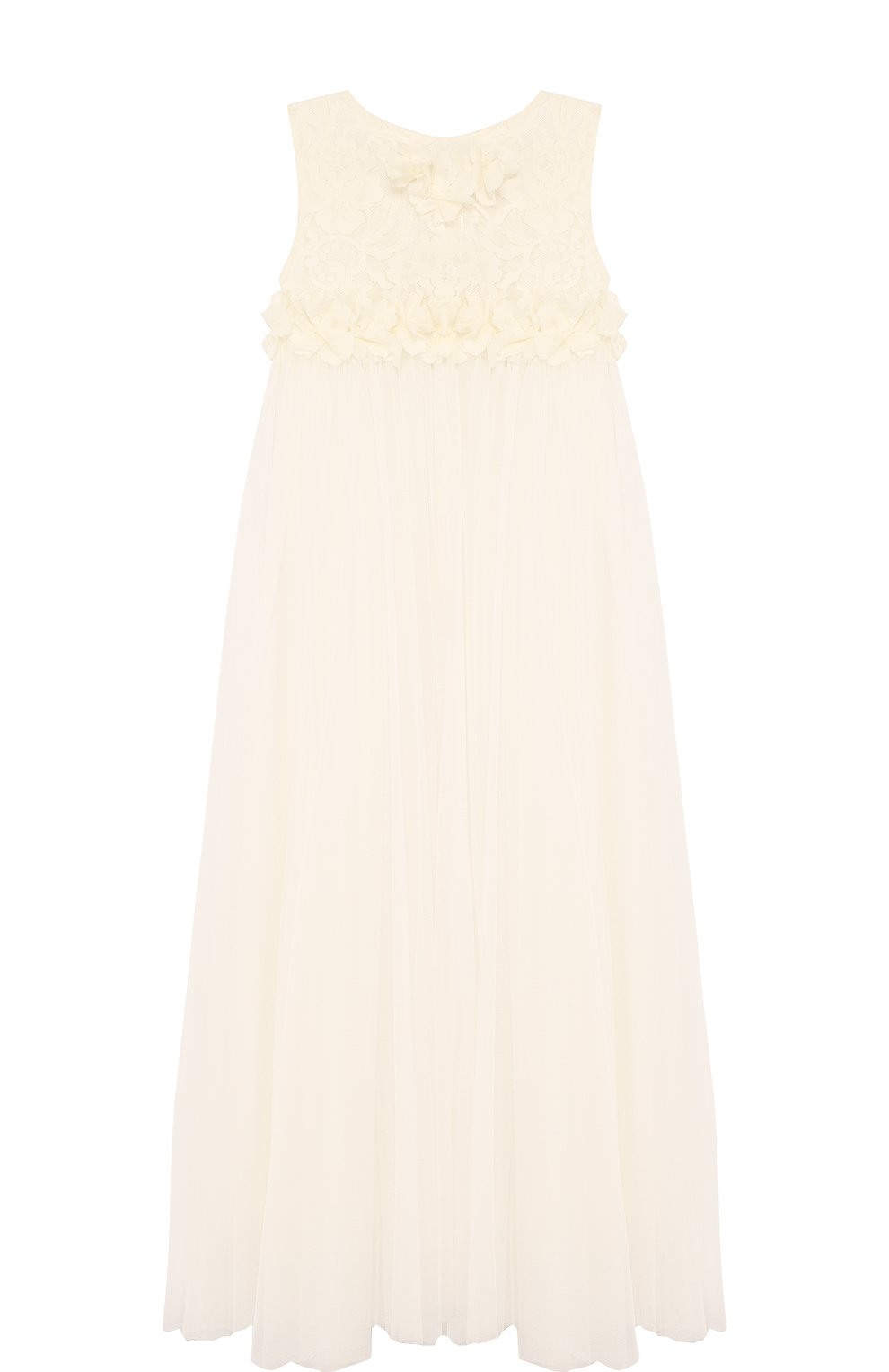 Многослойное платье из шелка и полиамида с кружевной отделкой  Rhea Costa