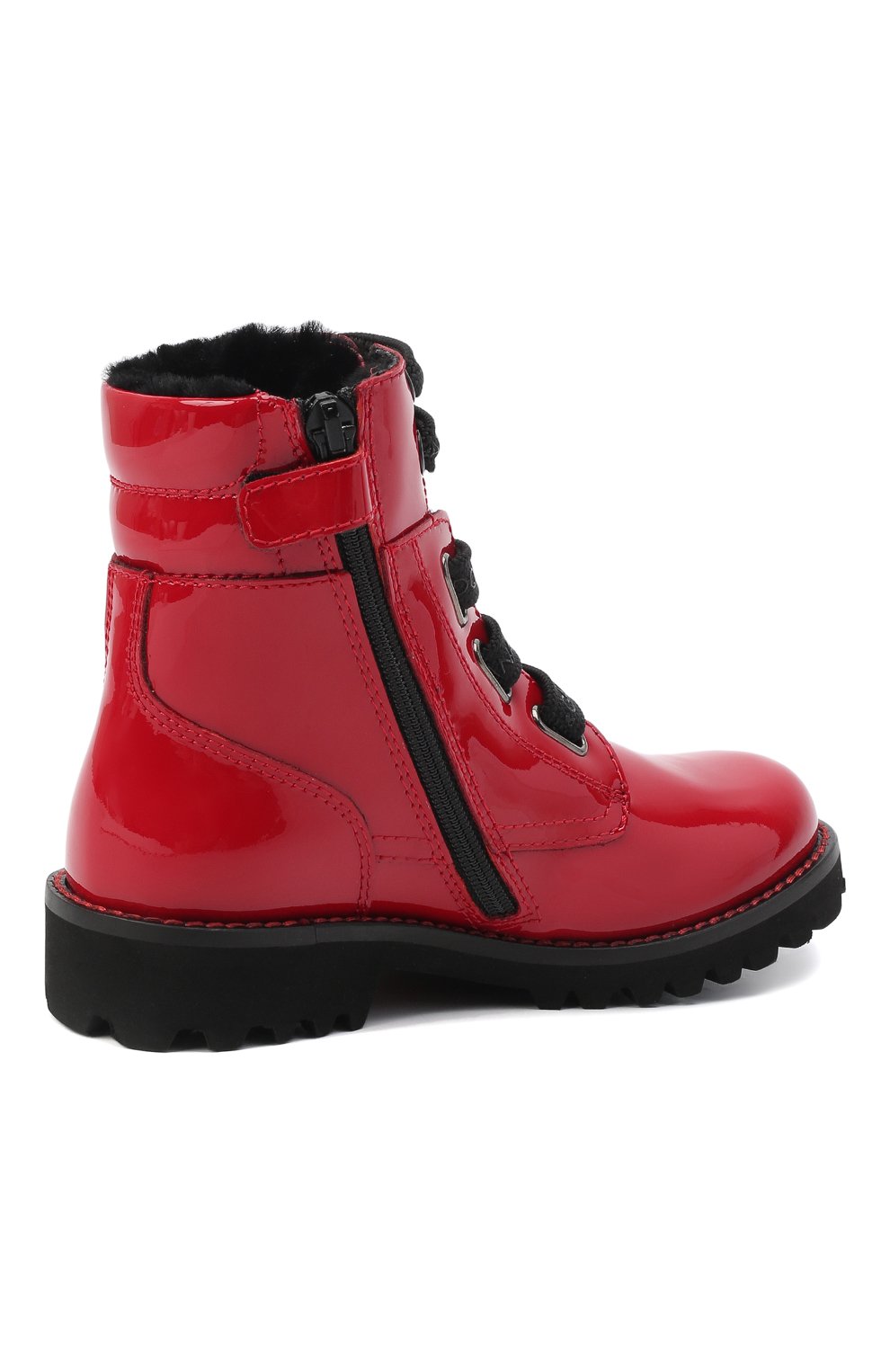 Кожаные ботинки с меховой отделкой Dolce & Gabbana D10849/AB543/29-36 Фото 3