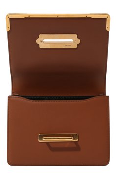 Женская сумка cahier PRADA коричневого цвета, арт. 1BD045-2AIX-F0046-XCH | Фото 6 (Сумки-технические: Сумки через плечо; Материал: Натуральная кожа; Размер: mini; Ремень/цепочка: На ремешке)