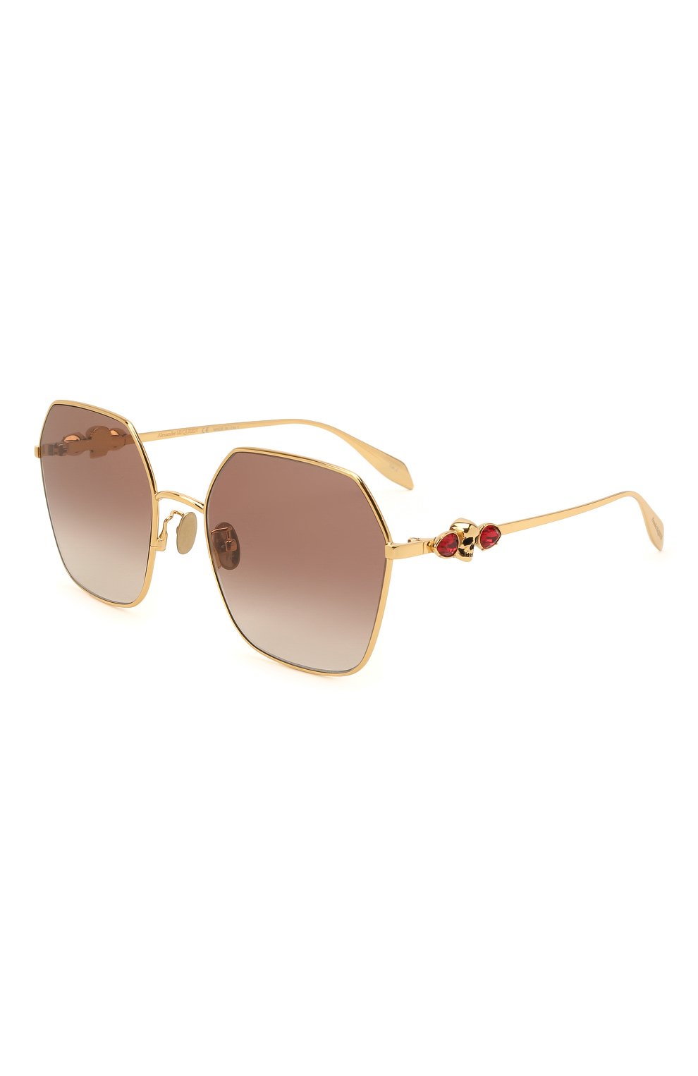 Женские солнцезащитные очки ALEXANDER MCQUEEN золотого цвета, арт. AM0325S 002 | Фото 1 (Региональные ограничения белый список (Axapta Mercury): RU; Тип очков: С/з; Очки форма: Квадратные, Прямоугольные; Оптика Гендер: оптика-женское)