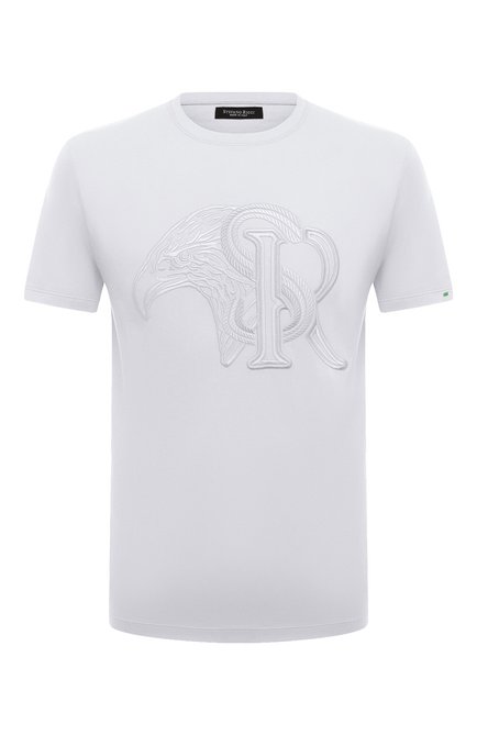 Мужская футболка STEFANO RICCI белого цвета, арт. MNH1101130/803 | Фото 1 (Материал внешний: Синтетический материал, Хлопок; Длина (для топов): Стандартные; Рукава: Короткие; Принт: Без принта; Стили: Кэжуэл)