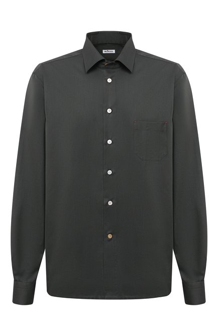 Мужская хлопковая рубашка KITON хаки цвета по цене 89100 руб., арт. UMCNERH0740907/45-50 | Фото 1