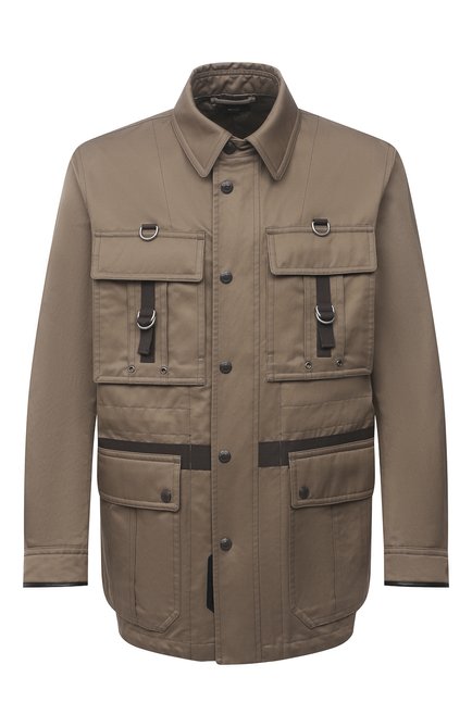 Мужская куртка из хлопка и вискозы TOM FORD хаки цвета по цене 370000 руб., арт. BW076/TF0544 | Фото 1