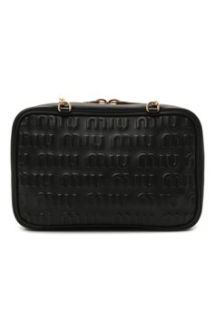 Женская сумка MIU MIU черного цвета, арт. 5BB114-2F51-F0002-OOO | Фото 1 (Сумки-технические: Сумки через плечо; Материал: Натуральная кожа; Размер: small)