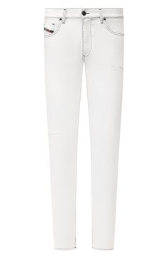 Мужские джинсы DIESEL белого цвета, арт. 00SPW5/003Z1 | Фото 1 (Силуэт М (брюки): Узкие; Кросс-КТ: Деним; Длина (брюки, джинсы): Стандартные; Материал внешний: Хлопок)