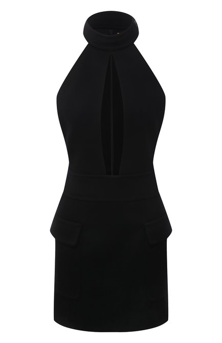 Женское шерстяное платье SAINT LAURENT черного цвета по цене 181000 руб., арт. 658306/Y288V | Фото 1