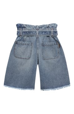 Детские джинсовые шорты BRUNELLO CUCINELLI синего цвета, арт. BH188P488C | Фото 2 (Материал внешний: Хлопок)