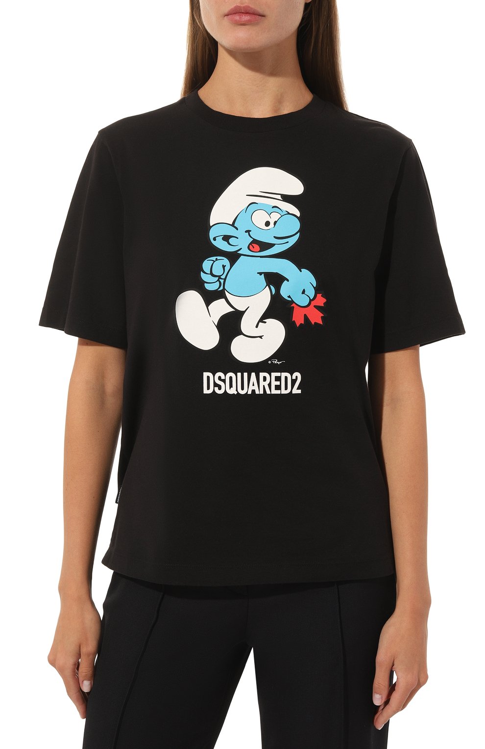 Хлопковая футболка Dsquared2 x The Smurfs Dsquared2  S73GC0286/S24558 Фото 3