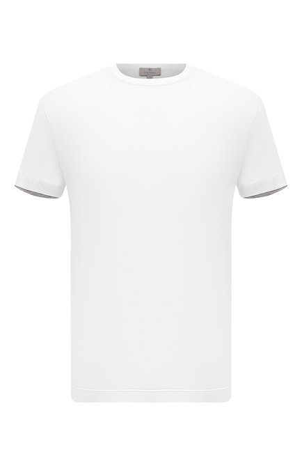 Мужская хлопковая футболка CANALI белого цвета по цене 15300 руб., арт. T0691/MJ01037 | Фото 1