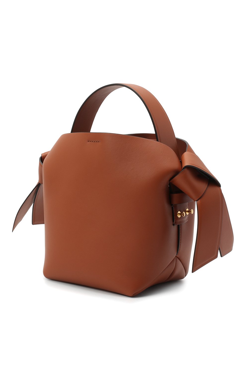 Женская сумка musubi mini ACNE STUDIOS коричневого цвета, арт. A10093 | Фото 3 (Сумки-технические: Сумки через плечо, Сумки top-handle; Материал: Натуральная кожа; Размер: mini; Ремень/цепочка: На ремешке)