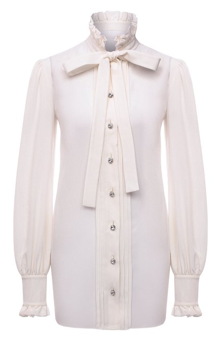 Женская шелковая блузка DOLCE & GABBANA белого цвета по цене 176000 руб., арт. F5P67Z/FU1A8 | Фото 1